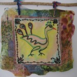 "Doodlebird", mixed media